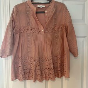Sea New York Cotton Lace pink Blouse size 8